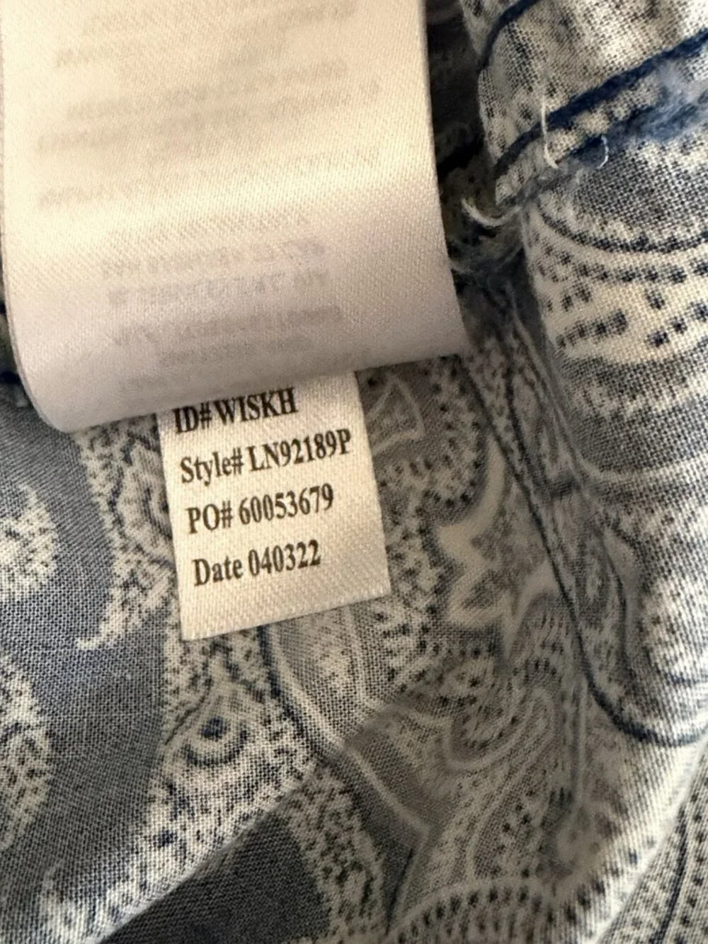 Lauren Ralph Lauren Womens Navy Paisley Sleep Shirt Petite Medium Pajama Top